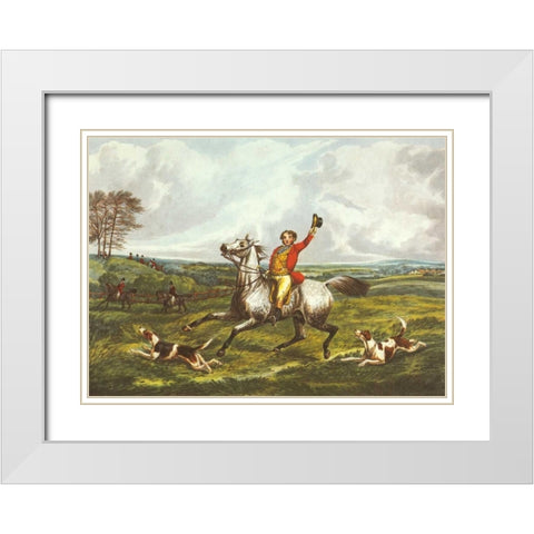 The English Hunt VI White Modern Wood Framed Art Print with Double Matting by Henry, Alken