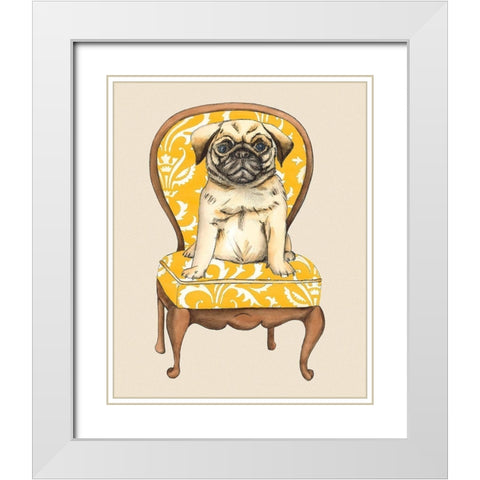Pampered Pet I White Modern Wood Framed Art Print with Double Matting by Zarris, Chariklia
