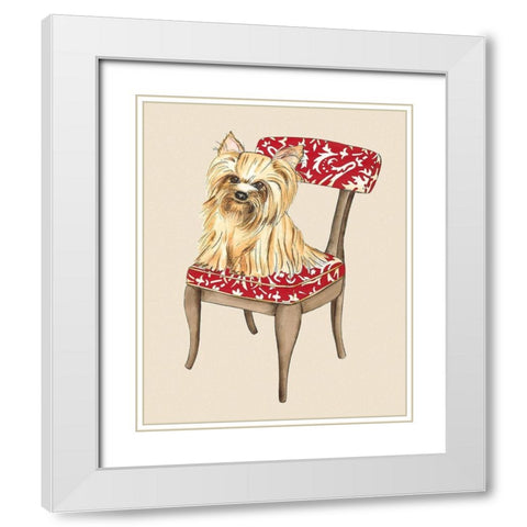 Pampered Pet II White Modern Wood Framed Art Print with Double Matting by Zarris, Chariklia