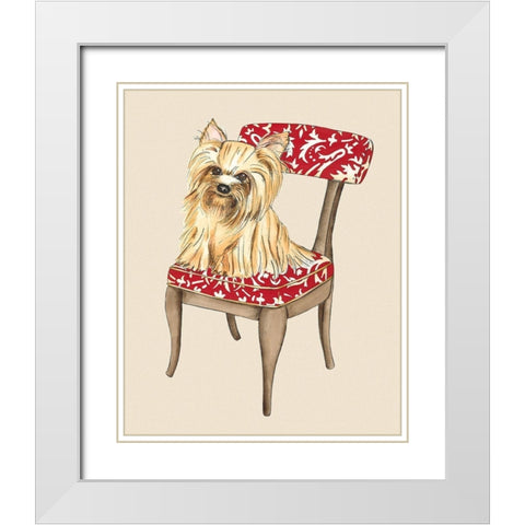 Pampered Pet II White Modern Wood Framed Art Print with Double Matting by Zarris, Chariklia