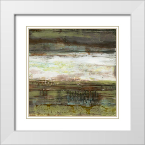 Speckled Plane II White Modern Wood Framed Art Print with Double Matting by Goldberger, Jennifer