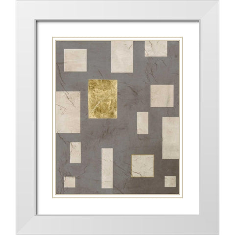 Metro Edge I White Modern Wood Framed Art Print with Double Matting by Lam, Vanna