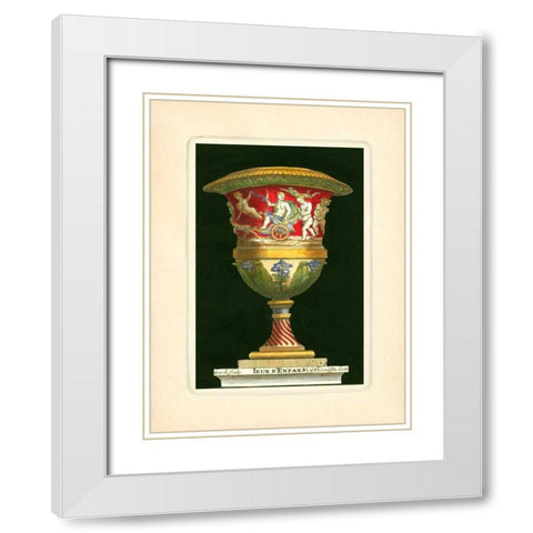 Vase with Chariot White Modern Wood Framed Art Print with Double Matting by Thomassin, S.