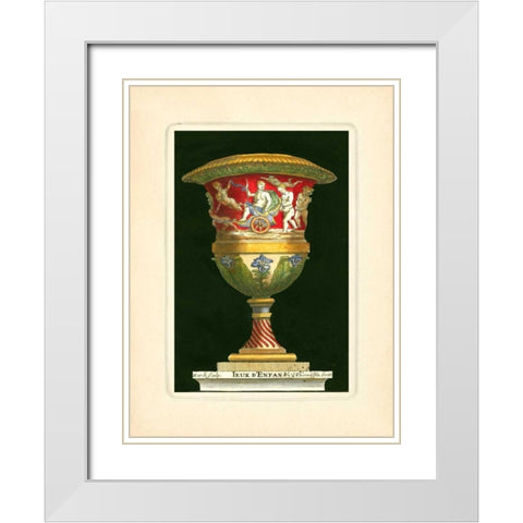 Vase with Chariot White Modern Wood Framed Art Print with Double Matting by Thomassin, S.