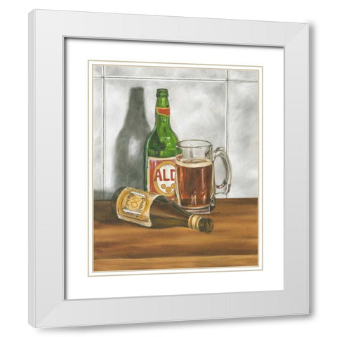 Beer Series I White Modern Wood Framed Art Print with Double Matting by Goldberger, Jennifer