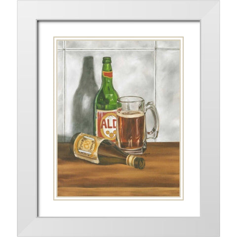 Beer Series I White Modern Wood Framed Art Print with Double Matting by Goldberger, Jennifer