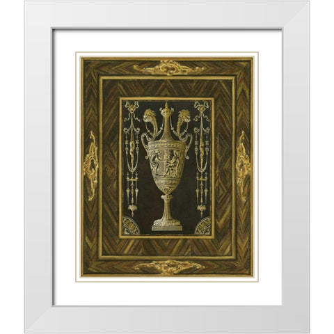 Inlay Study I White Modern Wood Framed Art Print with Double Matting by Unknown