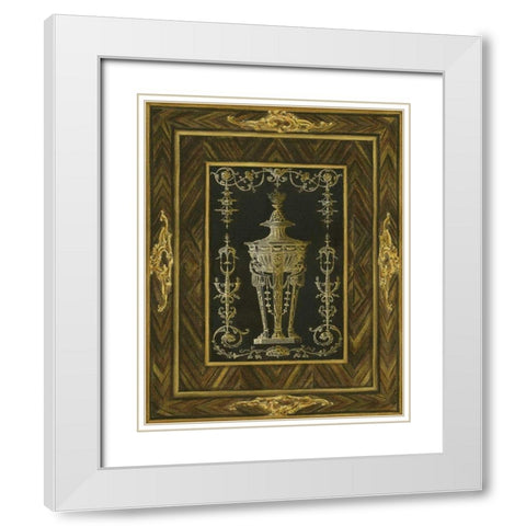Inlay Study II White Modern Wood Framed Art Print with Double Matting by Unknown
