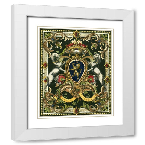Crest on Black I White Modern Wood Framed Art Print with Double Matting by Vision Studio