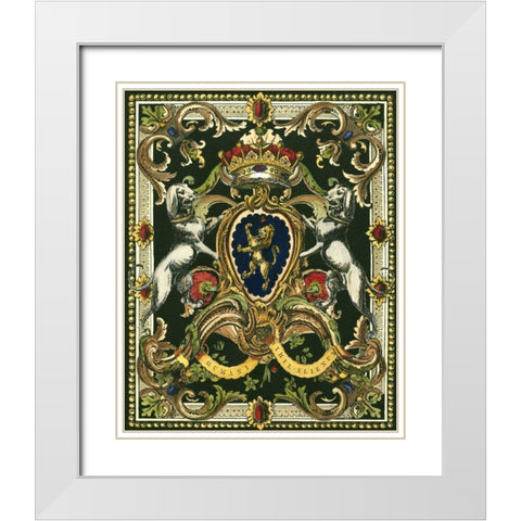 Crest on Black I White Modern Wood Framed Art Print with Double Matting by Vision Studio