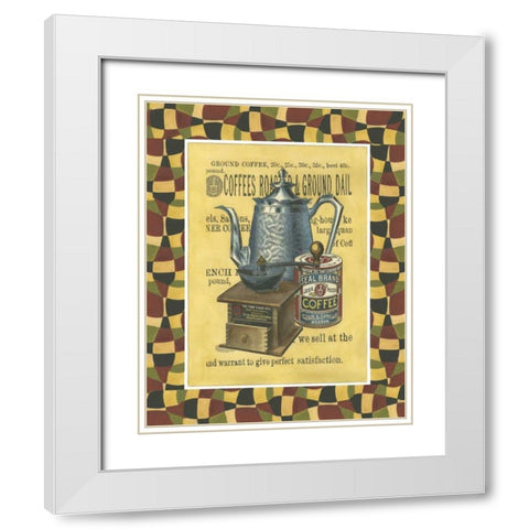Coffee Grounds White Modern Wood Framed Art Print with Double Matting by Unknown