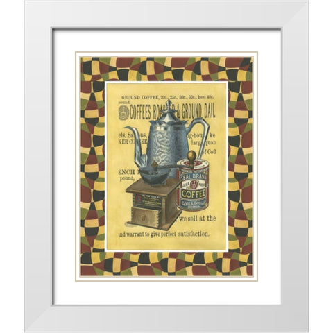 Coffee Grounds White Modern Wood Framed Art Print with Double Matting by Unknown