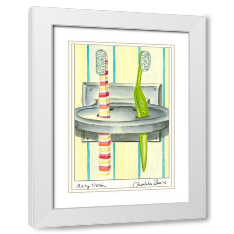 Minty Fresh White Modern Wood Framed Art Print with Double Matting by Zarris, Chariklia