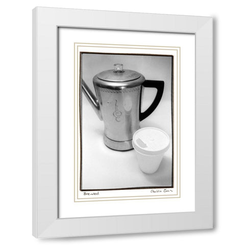 Brewed White Modern Wood Framed Art Print with Double Matting by Zarris, Chariklia