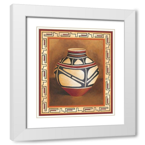 Southwest Pottery I White Modern Wood Framed Art Print with Double Matting by Zarris, Chariklia