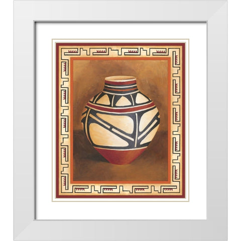 Southwest Pottery I White Modern Wood Framed Art Print with Double Matting by Zarris, Chariklia