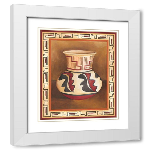 Southwest Pottery III White Modern Wood Framed Art Print with Double Matting by Zarris, Chariklia