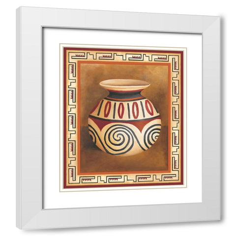 Southwest Pottery IV White Modern Wood Framed Art Print with Double Matting by Zarris, Chariklia