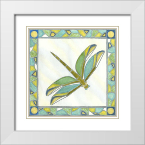 Mini Luminous Dragonfly I White Modern Wood Framed Art Print with Double Matting by Lam, Vanna