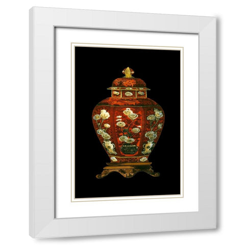 Red Porcelain Vase I White Modern Wood Framed Art Print with Double Matting by Unknown
