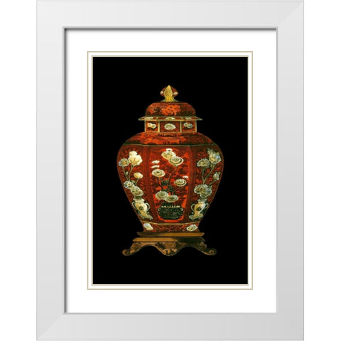 Red Porcelain Vase I White Modern Wood Framed Art Print with Double Matting by Unknown