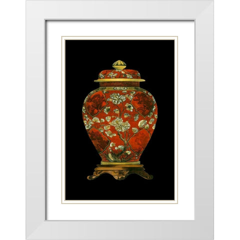 Red Porcelain Vase II White Modern Wood Framed Art Print with Double Matting by Unknown