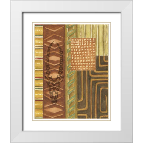 Tribal Spirit II White Modern Wood Framed Art Print with Double Matting by Zarris, Chariklia