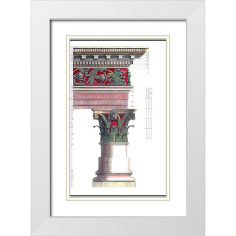 Large Column I White Modern Wood Framed Art Print with Double Matting by Borra, Giovanni