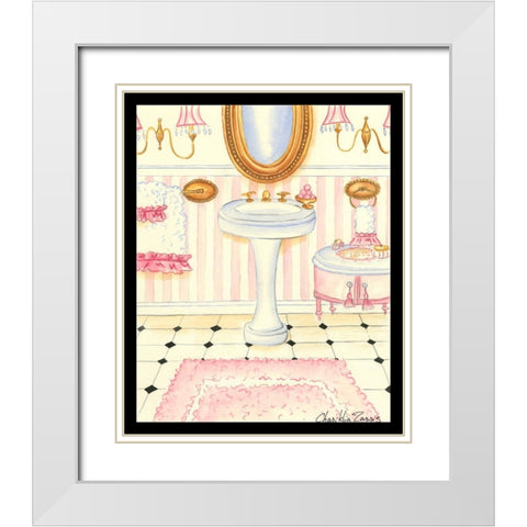 Chic Bath w/ border (TS) I White Modern Wood Framed Art Print with Double Matting by Zarris, Chariklia