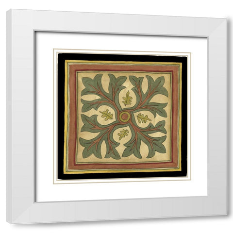 Arts and Crafts Leaves I White Modern Wood Framed Art Print with Double Matting by Goldberger, Jennifer