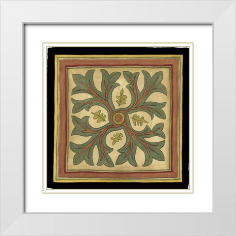 Arts and Crafts Leaves I White Modern Wood Framed Art Print with Double Matting by Goldberger, Jennifer