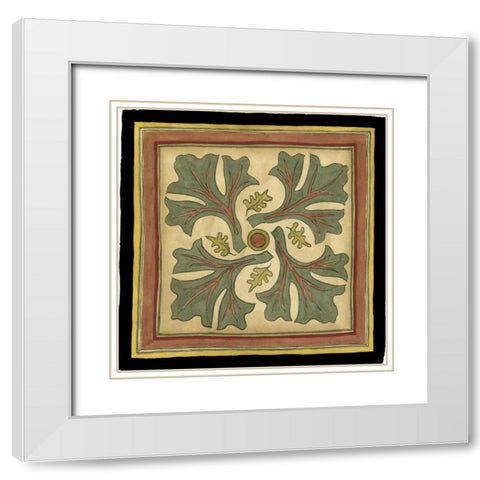 Arts and Crafts Leaves II White Modern Wood Framed Art Print with Double Matting by Goldberger, Jennifer