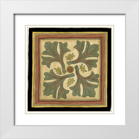 Arts and Crafts Leaves II White Modern Wood Framed Art Print with Double Matting by Goldberger, Jennifer