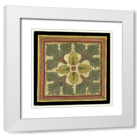 Arts and Crafts Leaves III White Modern Wood Framed Art Print with Double Matting by Goldberger, Jennifer