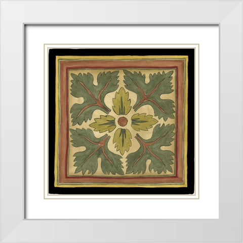 Arts and Crafts Leaves III White Modern Wood Framed Art Print with Double Matting by Goldberger, Jennifer