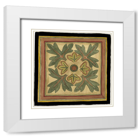 Arts and Crafts Leaves IV White Modern Wood Framed Art Print with Double Matting by Goldberger, Jennifer