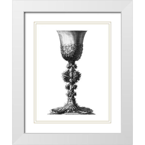 Black and White Goblet II White Modern Wood Framed Art Print with Double Matting by Giardini, Giovanni
