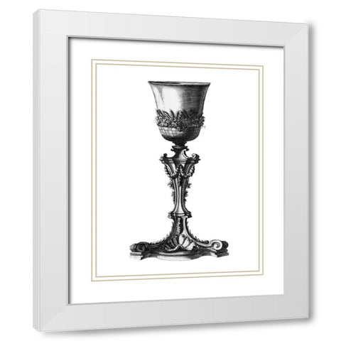 Black and White Goblet IV White Modern Wood Framed Art Print with Double Matting by Giardini, Giovanni