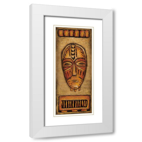 Swahili I White Modern Wood Framed Art Print with Double Matting by Zarris, Chariklia