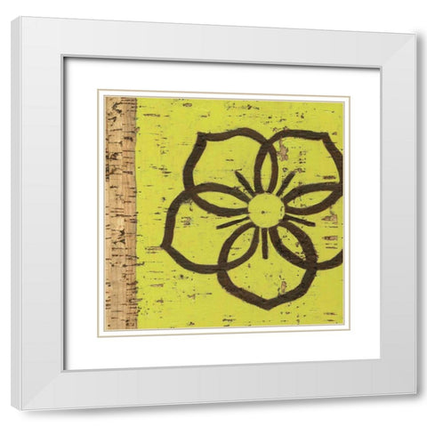 Key Lime Rosette I White Modern Wood Framed Art Print with Double Matting by Zarris, Chariklia