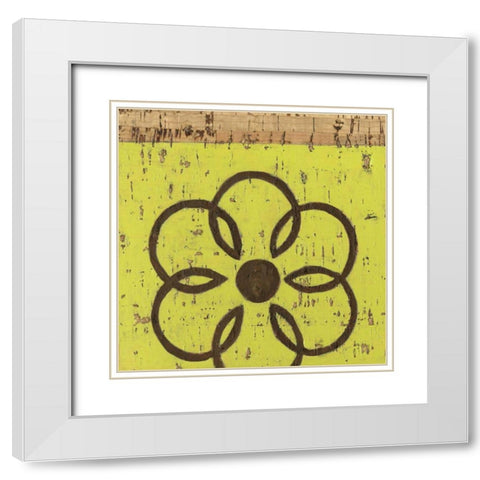 Key Lime Rosette II White Modern Wood Framed Art Print with Double Matting by Zarris, Chariklia