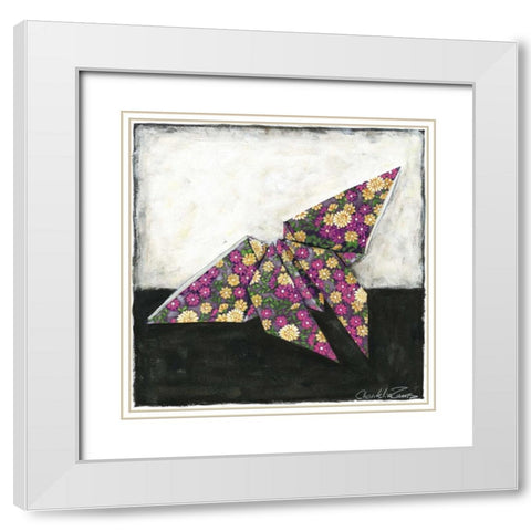 Butterfly White Modern Wood Framed Art Print with Double Matting by Zarris, Chariklia