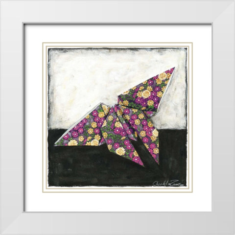 Butterfly White Modern Wood Framed Art Print with Double Matting by Zarris, Chariklia