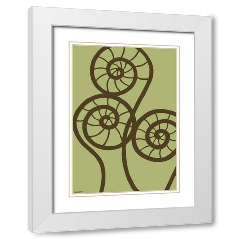 Dichromatic Fiddleheads II White Modern Wood Framed Art Print with Double Matting by Lam, Vanna