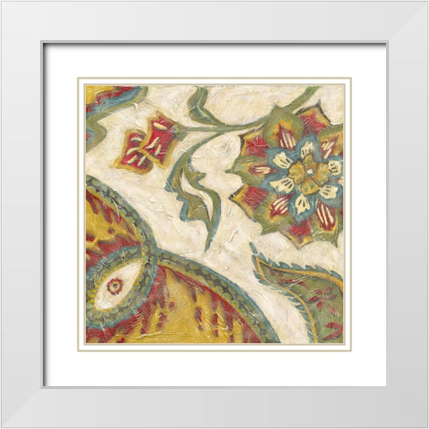 Paisley I White Modern Wood Framed Art Print with Double Matting by Zarris, Chariklia