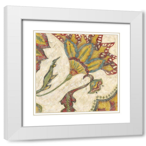 Paisley II White Modern Wood Framed Art Print with Double Matting by Zarris, Chariklia