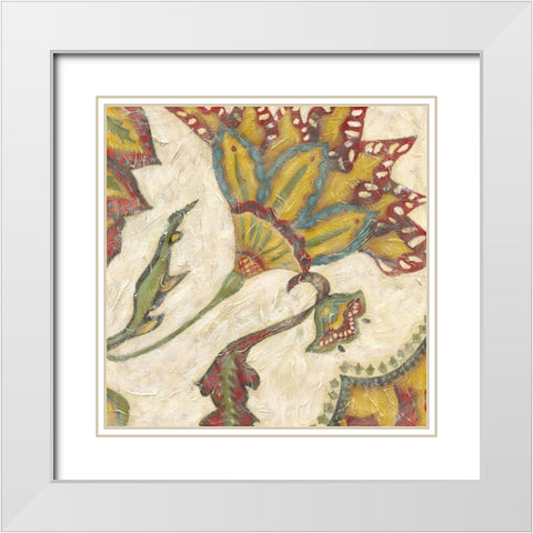 Paisley II White Modern Wood Framed Art Print with Double Matting by Zarris, Chariklia