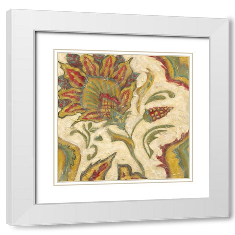 Paisley III White Modern Wood Framed Art Print with Double Matting by Zarris, Chariklia