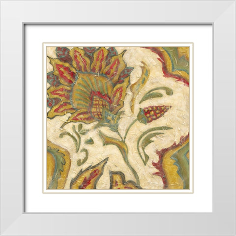 Paisley III White Modern Wood Framed Art Print with Double Matting by Zarris, Chariklia