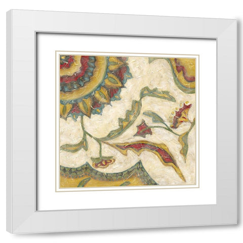 Paisley IV White Modern Wood Framed Art Print with Double Matting by Zarris, Chariklia